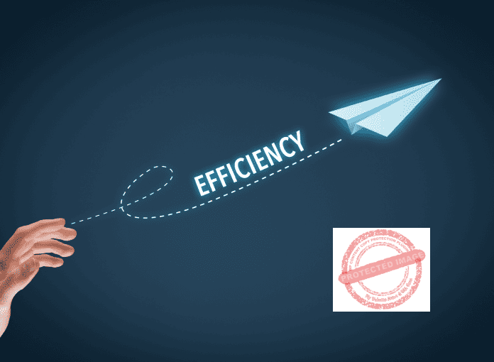 Text image representing the concept of efficiency in business.